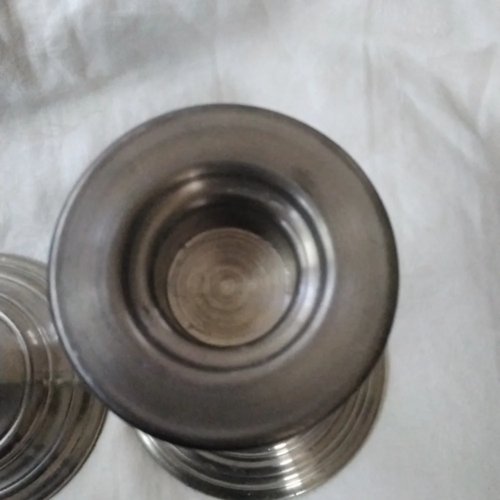 9” Pewter Candlestick Holders, set of 2